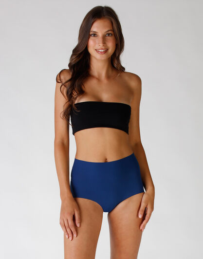 Slip alto in microfibra tagliata al vivo, blu, , LOVABLE