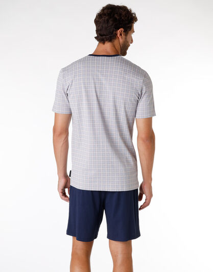 Pigiama corto uomo in 100% cotone, grigio stampato, , LOVABLE