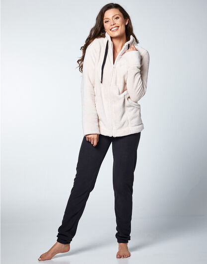 Homewear in pelliccetta e pile, avorio, , LOVABLE