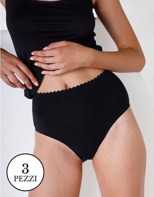 Lovable Multipack Slip alto invisible softness, X3 nero