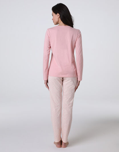 Pigiama Lungo in Jersey, rosa vintage, , LOVABLE