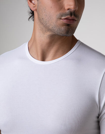 T-shirt girocollo Warm Sensation in Stretch Cotton, bianco, , LOVABLE