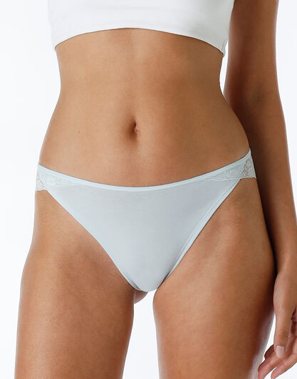 Brasiliano Table Panties in cotone e pizzo, azzurro, , LOVABLE