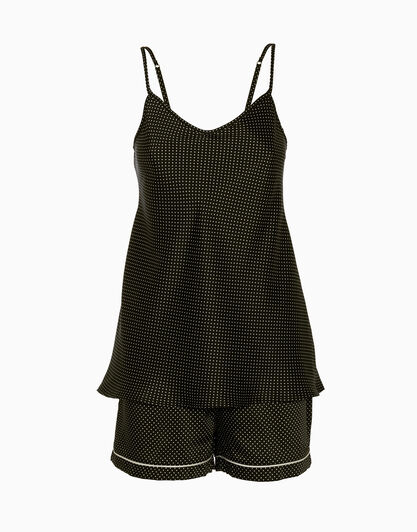Top con scollo a V e spalline regolabili, pois, in satin, , LOVABLE