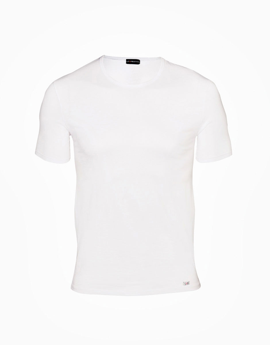 T Shirt uomo con scollo a V profondo Supima Premium Cotton bianco