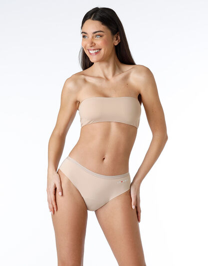 Slip da ciclo lavabile in microfibra con finiture invisibili per flusso medio, skin, , LOVABLE