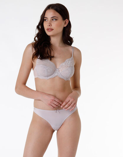 Brasiliano Sophisticated Lace in microfibra e pizzo, grigio lillato, , LOVABLE