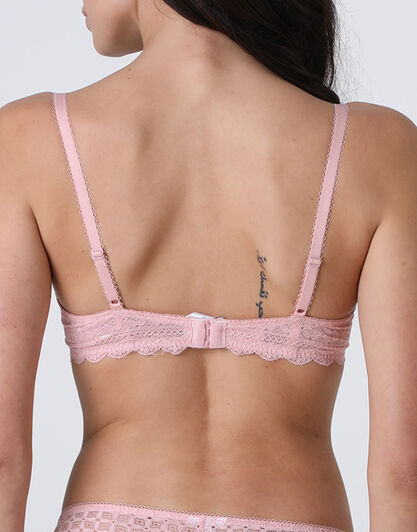 Reggiseno con Ferretto Graphic Lace in pizzo, rosa vintage, , LOVABLE