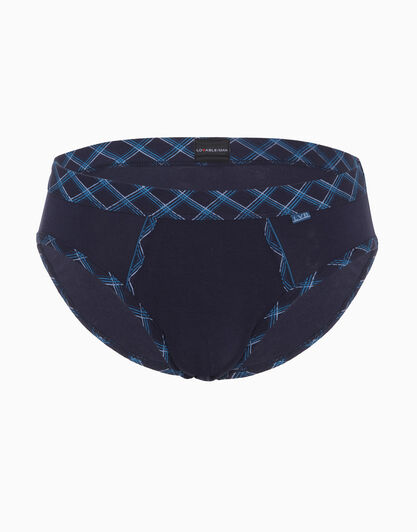 Slip blu notte in cotone elasticizzato, , LOVABLE