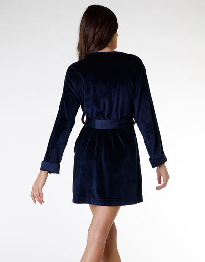 Vestaglia donna in ciniglia, blu, , LOVABLE