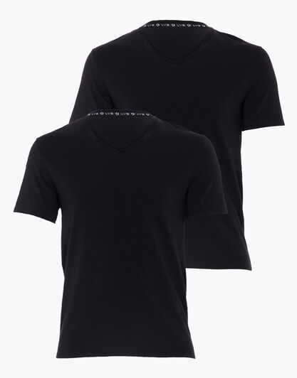 T-shirt girocollo uomo bipack in cotone biologico, nero, , LOVABLE