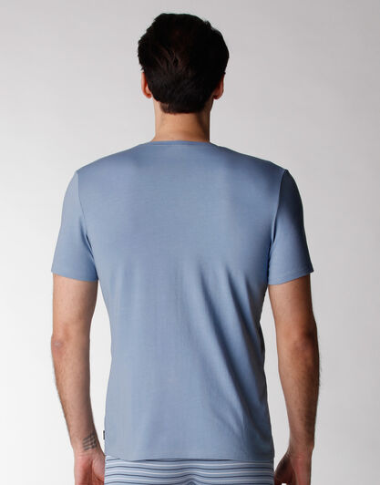 T-shirt manica corta uomo in cotone elasticizzato Supima, azzurro polvere, , LOVABLE