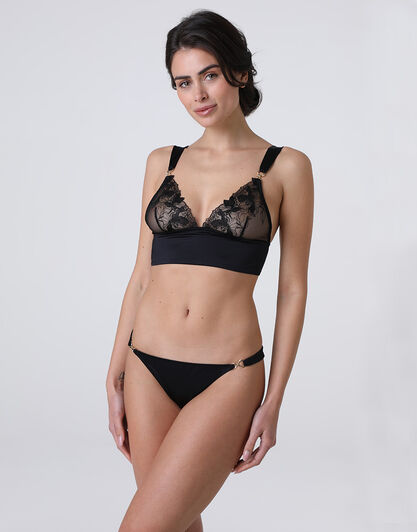 Brasiliano L'Elegance in pizzo e microfibra, nero, , LOVABLE