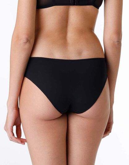 Slip Sophisticated Lace in microfibra e pizzo, nero e rosso, , LOVABLE