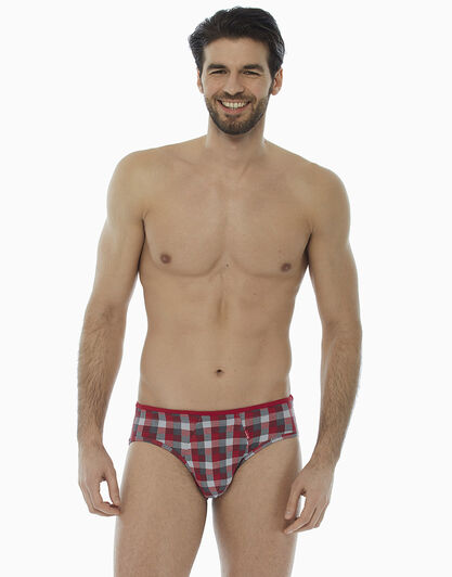 Slip rosso stampato in cotone elasticizzato , , LOVABLE