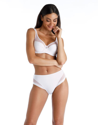 Slip Midi Classic Invisible in microfibra e tulle, bianco, , LOVABLE