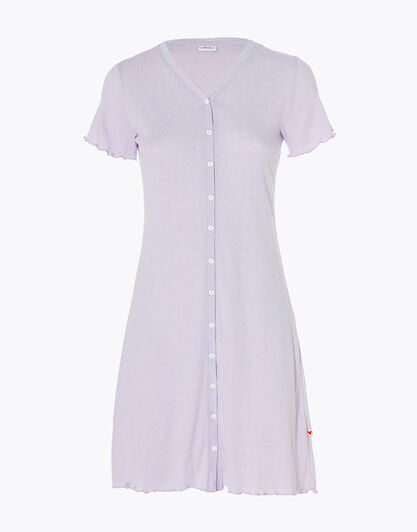 Camicia da notte in jacquard 100% cotone, lavanda, , LOVABLE