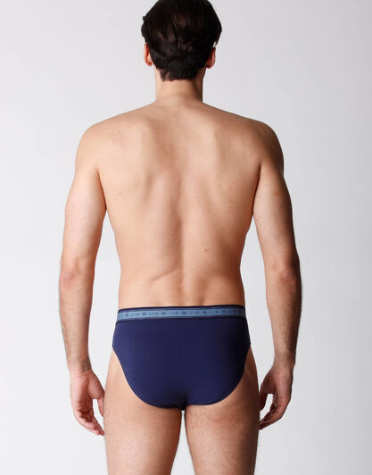 Slip bipack uomo in cotone biologico, blu melange, , LOVABLE