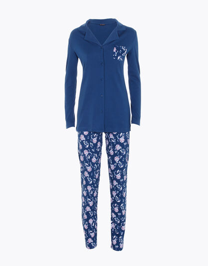 Pigiama pesante in interlock, blu, , LOVABLE