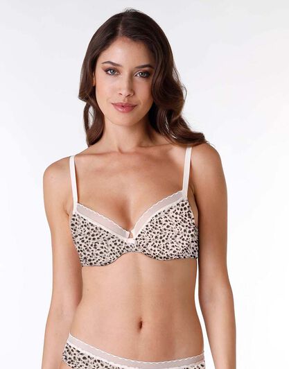 Reggiseno con ferretto My Daily Comfort in microfibra, stampa animalier, , LOVABLE