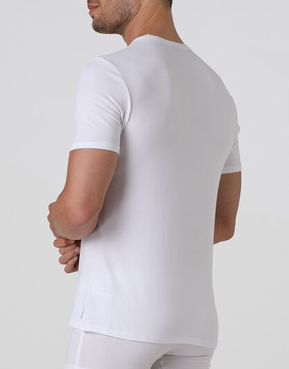T-shirt girocollo Supima Premium Cotton in cotone elasticizzato, bianca, , LOVABLE
