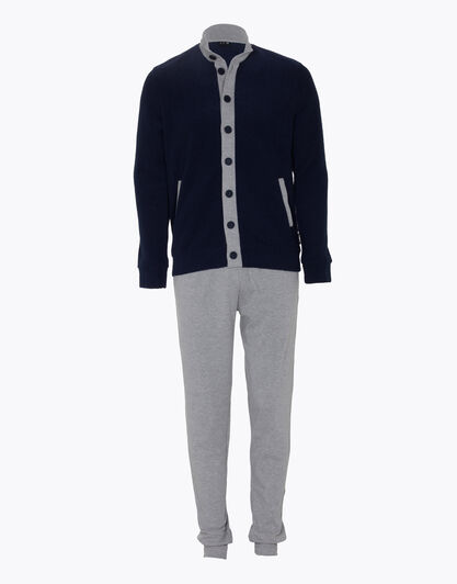 Pigiama poliestere misto cotone, blu navy, , LOVABLE