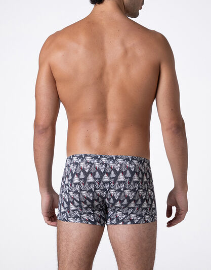 Boxer Funny Xmas in stretch cotton, stampa alberi, , LOVABLE