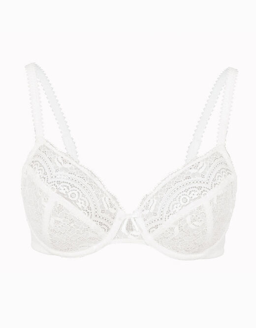 Reggiseno con ferretto senza imbottitura Celebrity, bianco, in pizzo