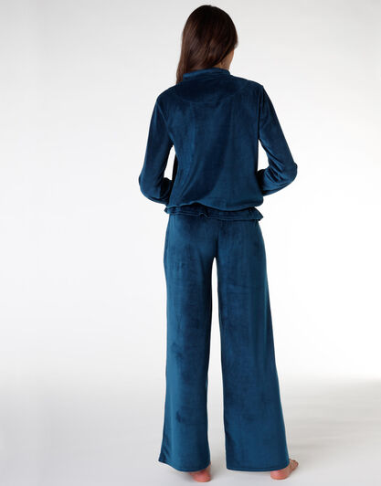 Homewear donna lungo in ciniglia, ottanio, , LOVABLE