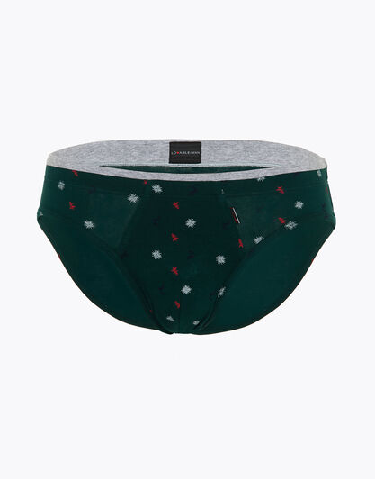 Slip verde stampato in cotone elasticizzato , , LOVABLE