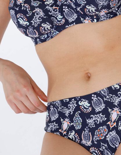 Costume slip midi in microfibra Printed Shaping Micro, stampa blu, , LOVABLE