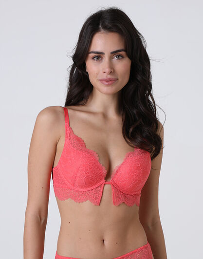 Reggiseno con ferretto push-up Galloon Lace in pizzo, corallo, , LOVABLE