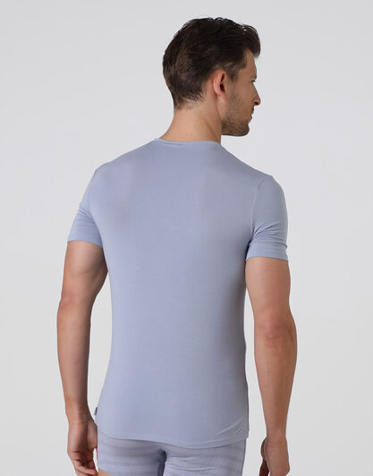 T-shirt uomo con scollo a v in micromodal, grigio chiaro, , LOVABLE