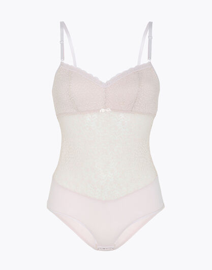 Body imbottito con coppa taglio a 2, latte, corpo in pizzo e microfibra , , LOVABLE