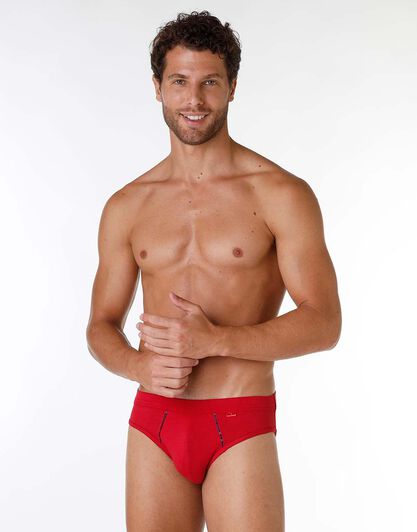 Slip uomo in cotone elasticizzato, rosso, , LOVABLE