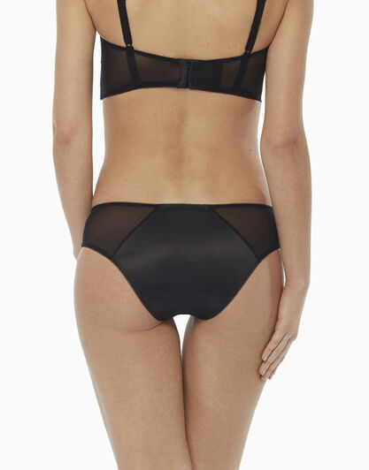Slip in raso, pizzo e tulle, nero, , LOVABLE
