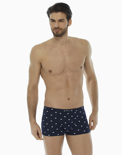 Short blu stampato all over in cotone modal , , LOVABLE