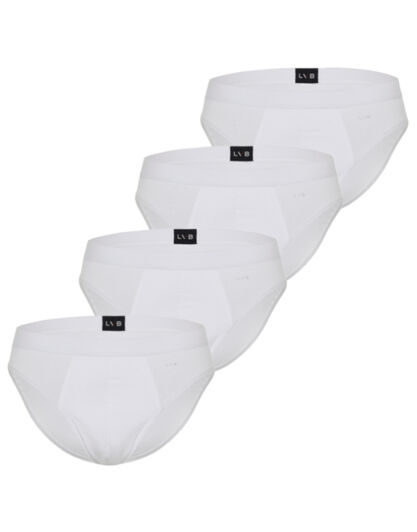 Slip in cotone elasticizzato, confezione x4 bianco, , LOVABLE