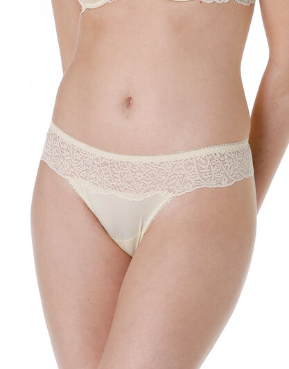 Brasiliano Lovely Lace in microfibra e pizzo, vaniglia, , LOVABLE
