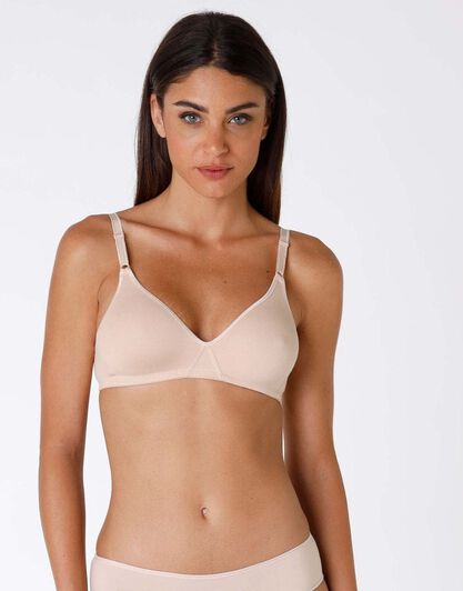 Bipack reggiseni senza ferretto Cotton Line in cotone, nude, , LOVABLE