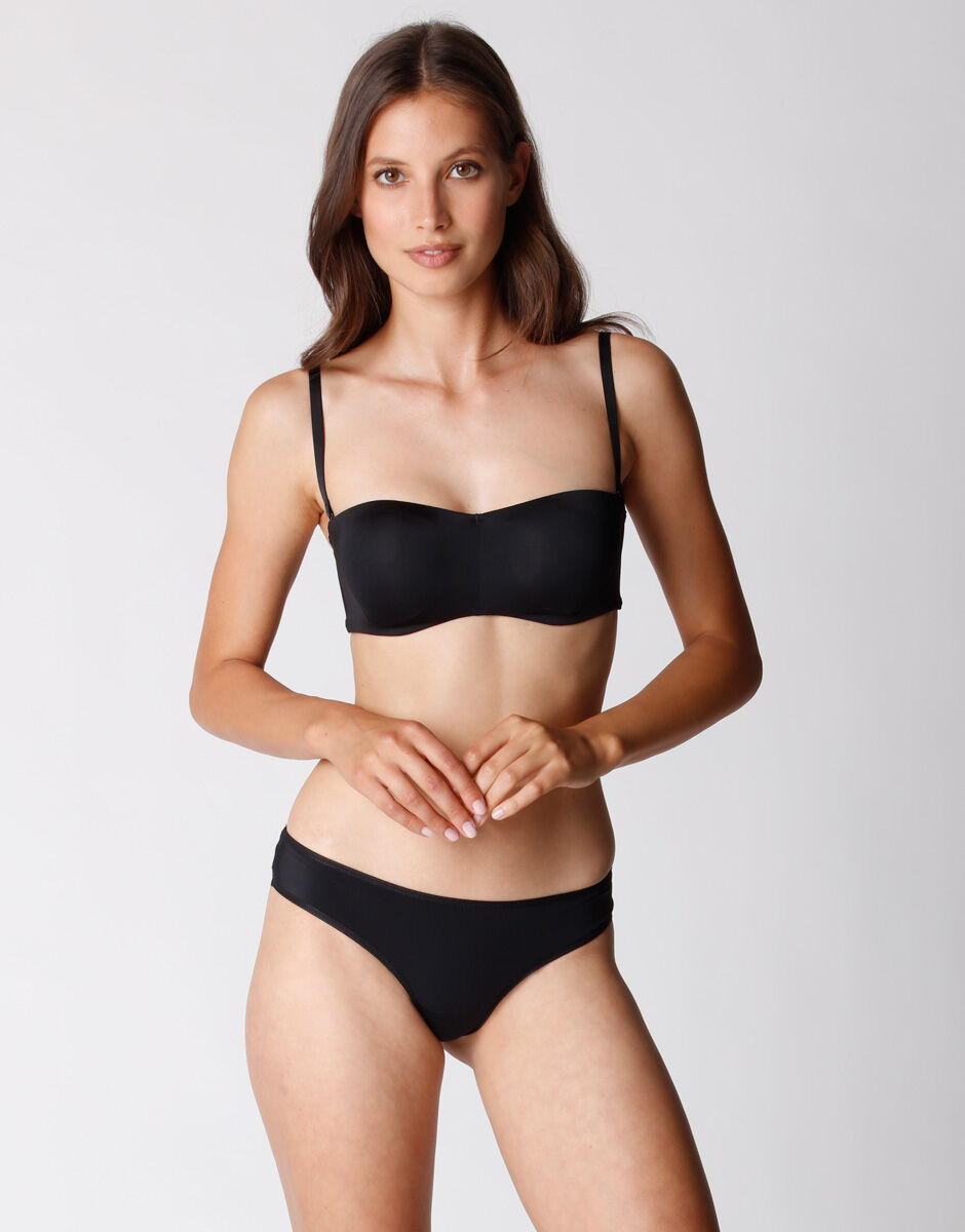 Reggiseno a fascia con ferretto in microfibra nero