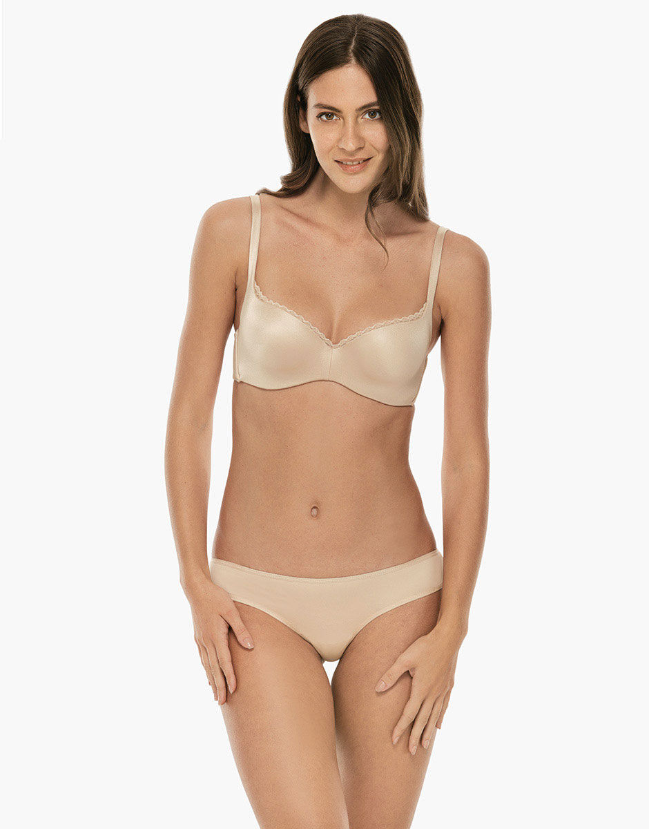 Reggiseno ferretto a balconcino con imbottitura Power Lift skin in microfibra. Effetto lifting