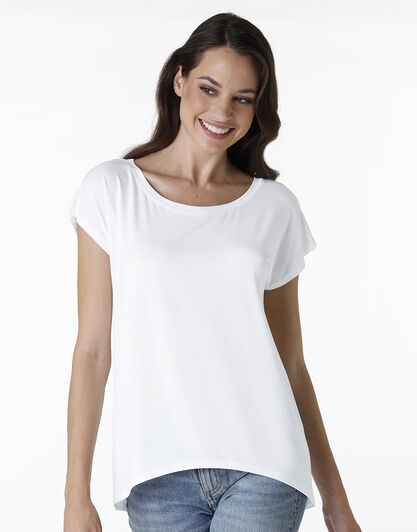 Maglia manica corta Basic Soul in modal, bianco, , LOVABLE