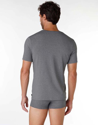 T-shirt uomo in cotone modal, grigio melange, , LOVABLE