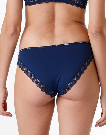 Slip in pizzo e microfibra Smooth Fancy, blu, , LOVABLE
