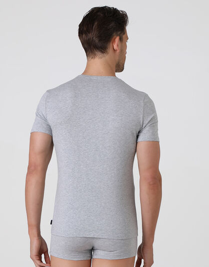 T-shirt girocollo Supima Premium Cotton in cotone elasticizzato, grigio melange, , LOVABLE