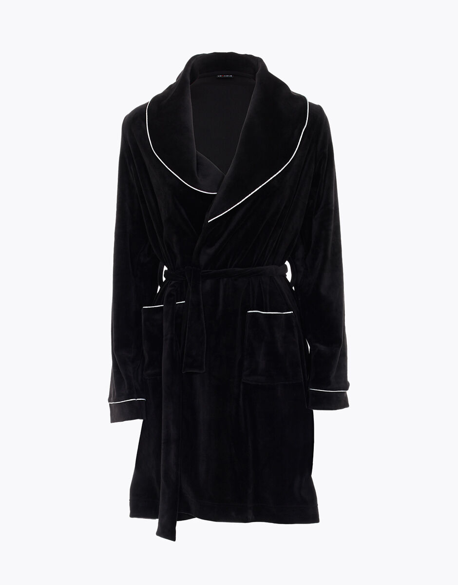 Vestaglia raso nera sale