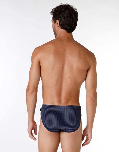 Slip uomo in cotone modal, stampa gessata blu navy, , LOVABLE