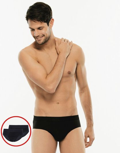 Slip midi Bipack Cotton Stretch in cotone elasticizzato, nero, , LOVABLE