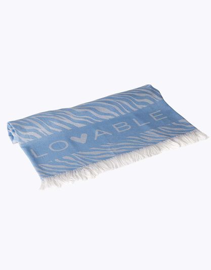 Telo mare in cotone, azzurro animalier, , LOVABLE